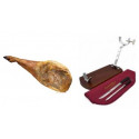 Pack Green Label Jamón Ibérico Schulter mit Knochen+Standfuß und Messer